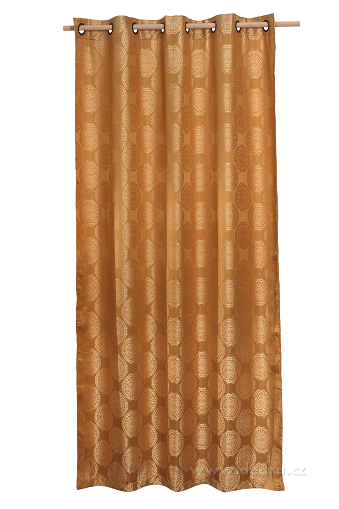 DA10251-Jacquard rings žakárové tkaný záves pieskovo zlatý