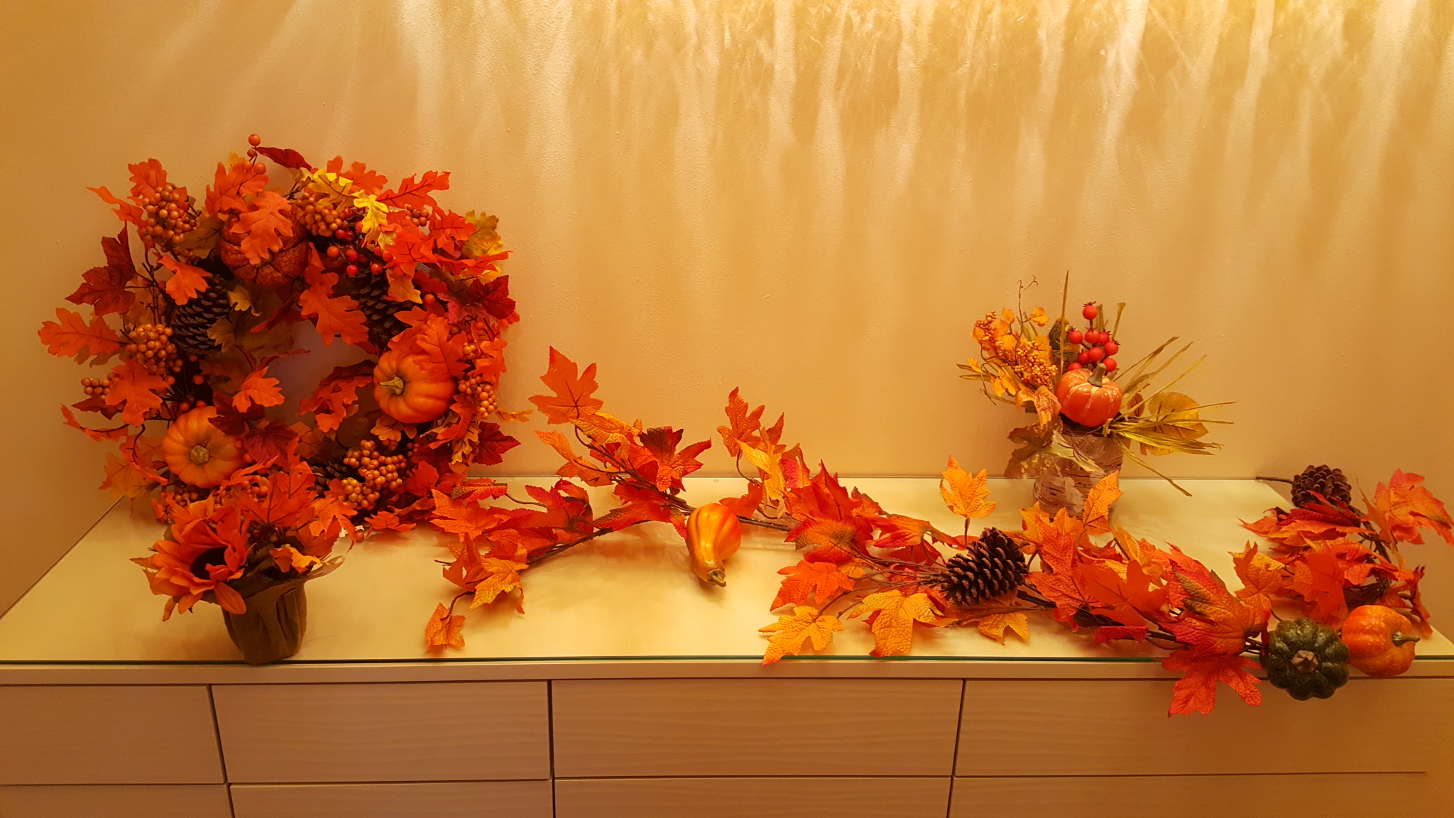 160 cm GIRLANDA, podzimní dekorace na okna, dveře i stěny