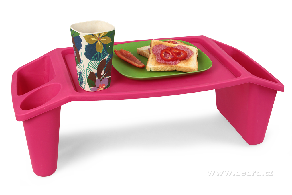 DA89821-Gaučostolek & postelostolek ružový prenosný stolík