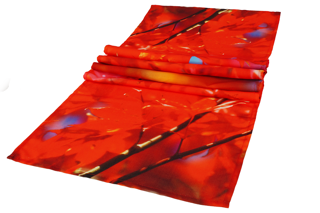 DA89891-Behúň na stôl červené lístie 40 x 150 cm