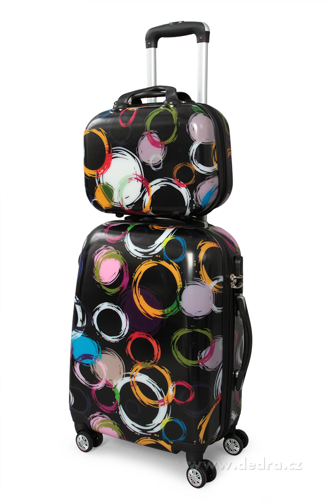 Kufr příruční menší, colored circles