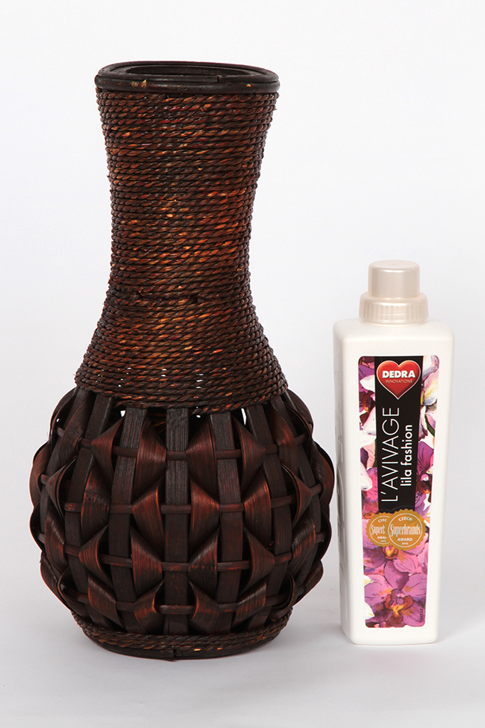 DA90713-Váza z bambusové dyhy a prútia 38 cm