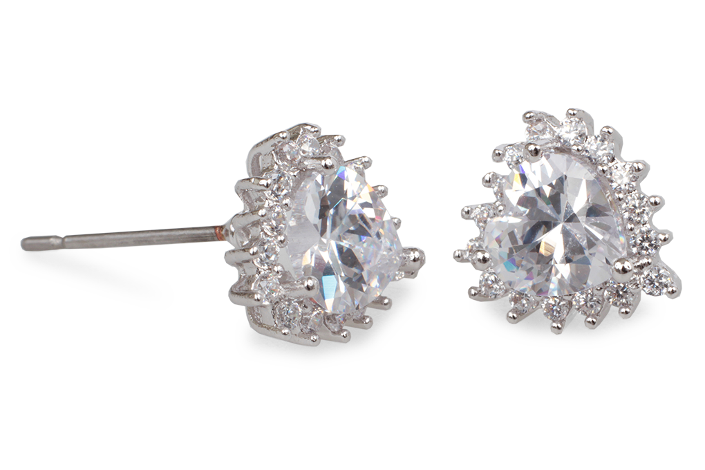 FC9219-Set náhrdelník a náušnice so zirkónmi rhodiováno