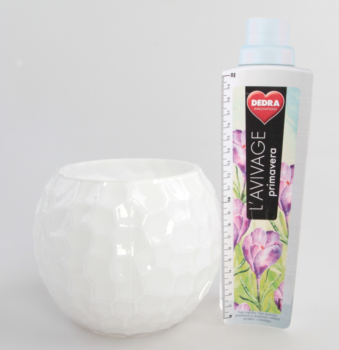 DA93381-Sklenená váza / svietnik biela