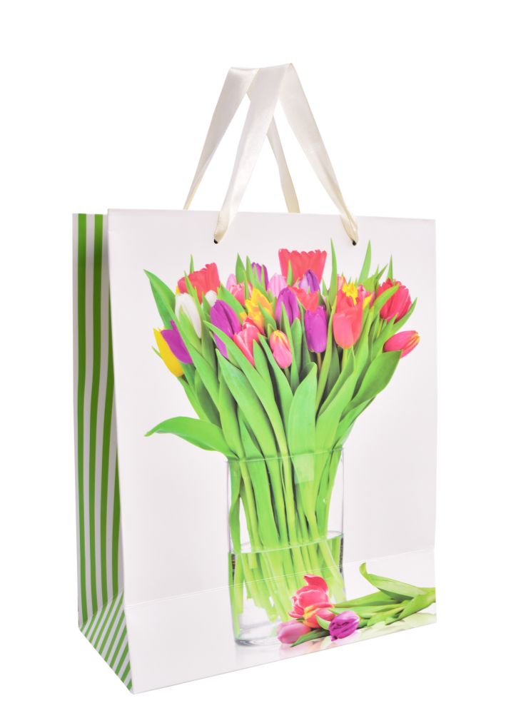 Dárková taška s tulipány
