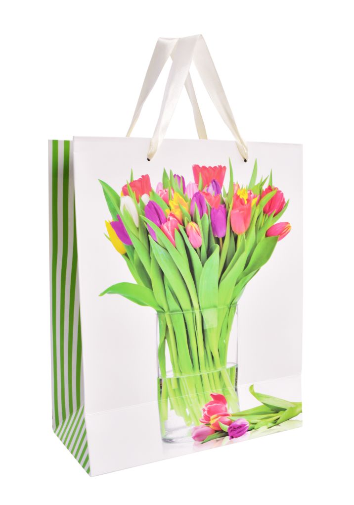 Dárková taška s tulipány