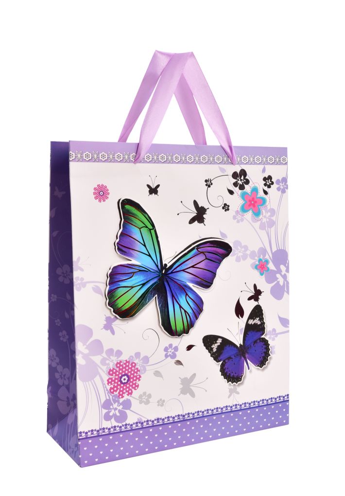 3D dárková taška s plastickým motivem motýla