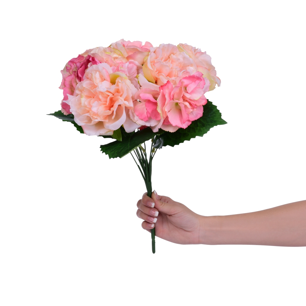 DA98311-Kyticu RUŽÍ ružový výška cca 40 cm ateliérová kvetina