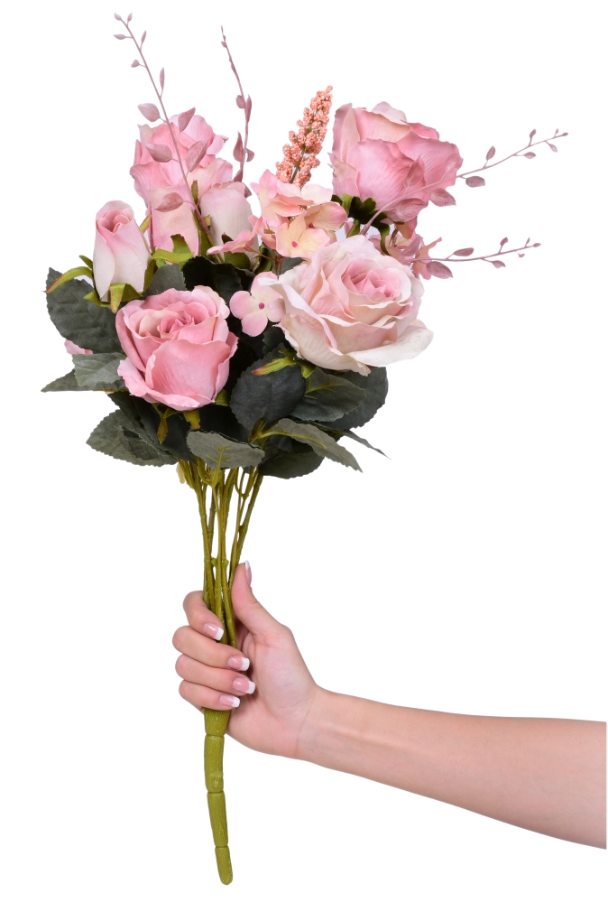 DA9834-Kyticu veľkých RUŽÍ výška cca 59 cm ateliérová kvetina