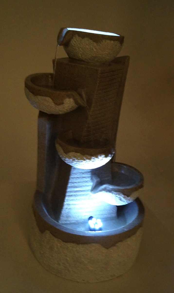 Přírodní kaskáda pokojová fontána, s LED osvětlením
