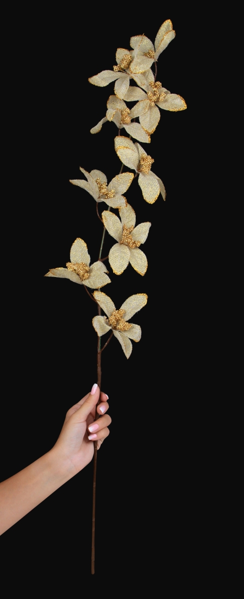 DA98572-Kvety orchidey dĺžka cca 90 cm zlaté