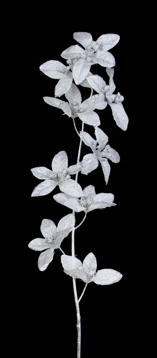 DA98571-Kvety orchidey dĺžka cca 90 cm strieborné