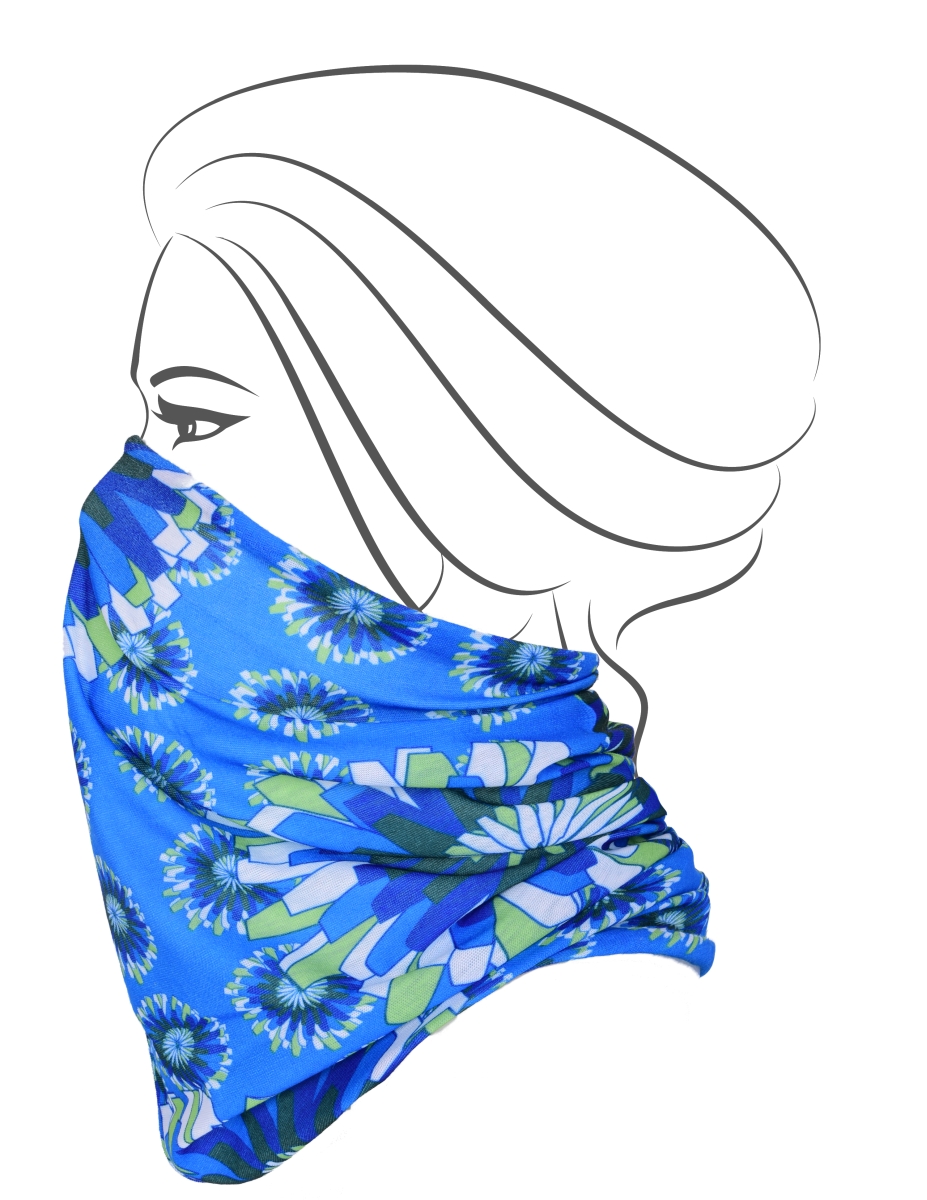 Multifunkční šátek, modré květy