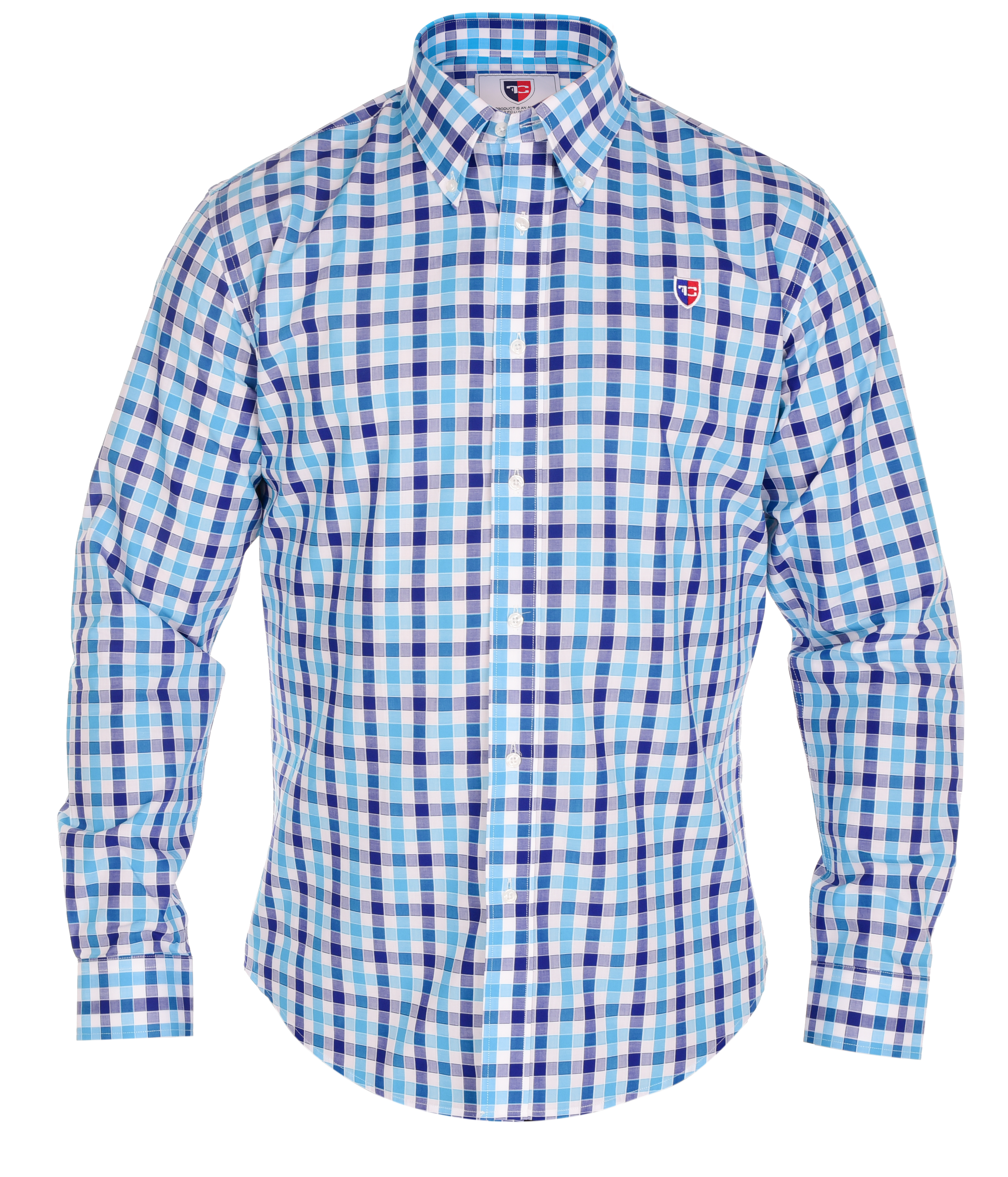 FC2209M-KENT košeľa slim fit s dlhým rukávom blue caro