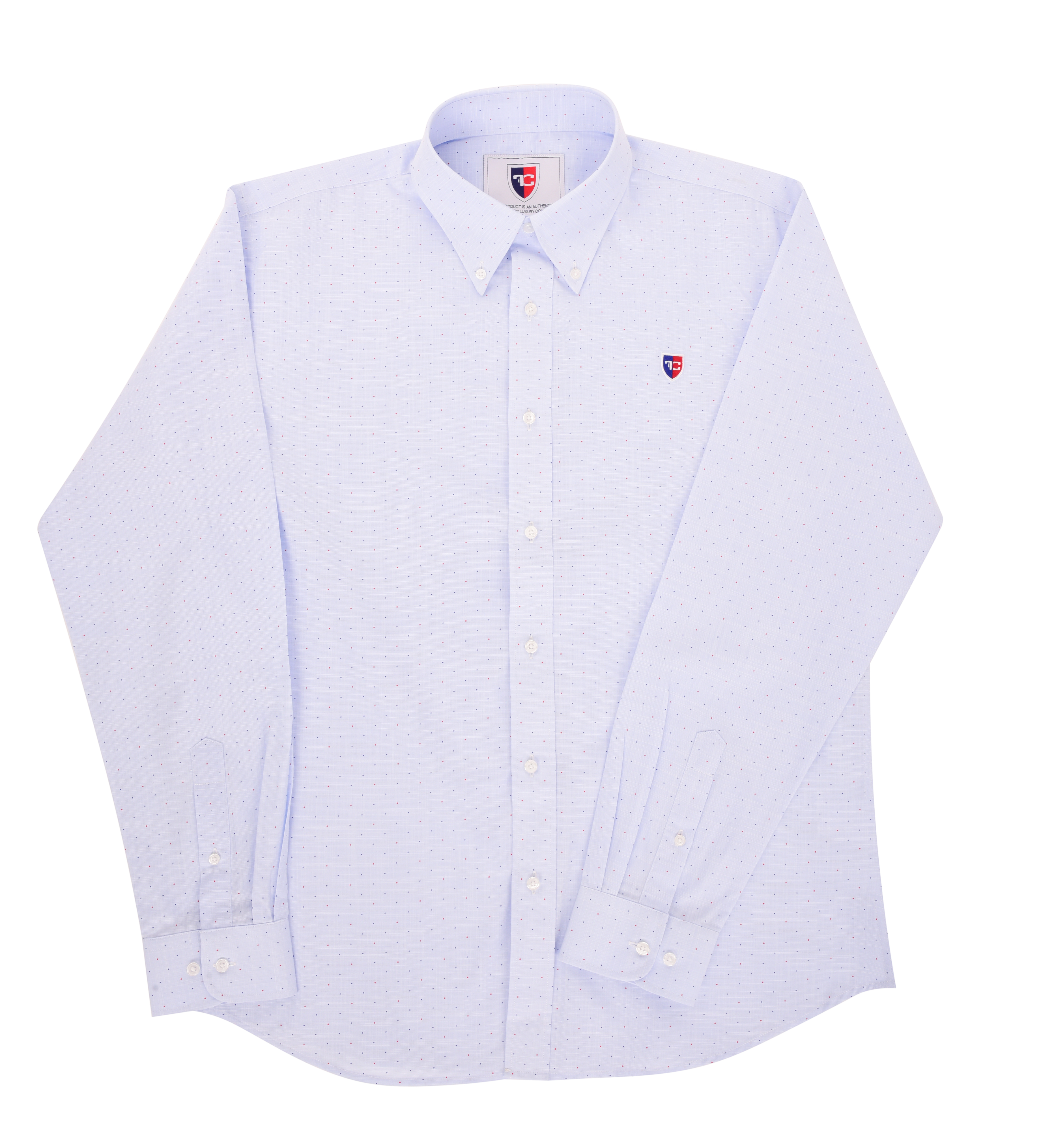FC2218M-KENT košeľa slim fit s dlhým rukávom light blue with dots