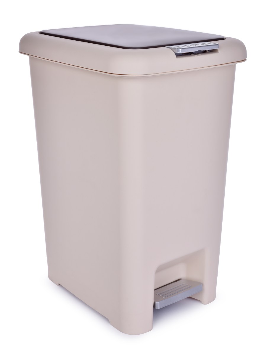 15 l kosz na śmieci PUSH&STEP beżowy