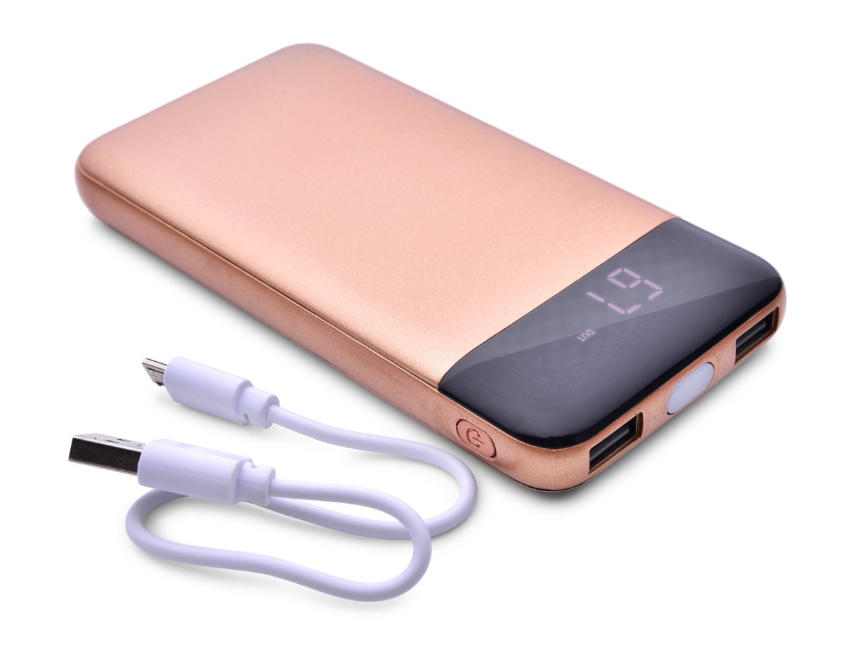 LCD DISPLAY POWERBANK kapacita 10000 mAh metalic gold