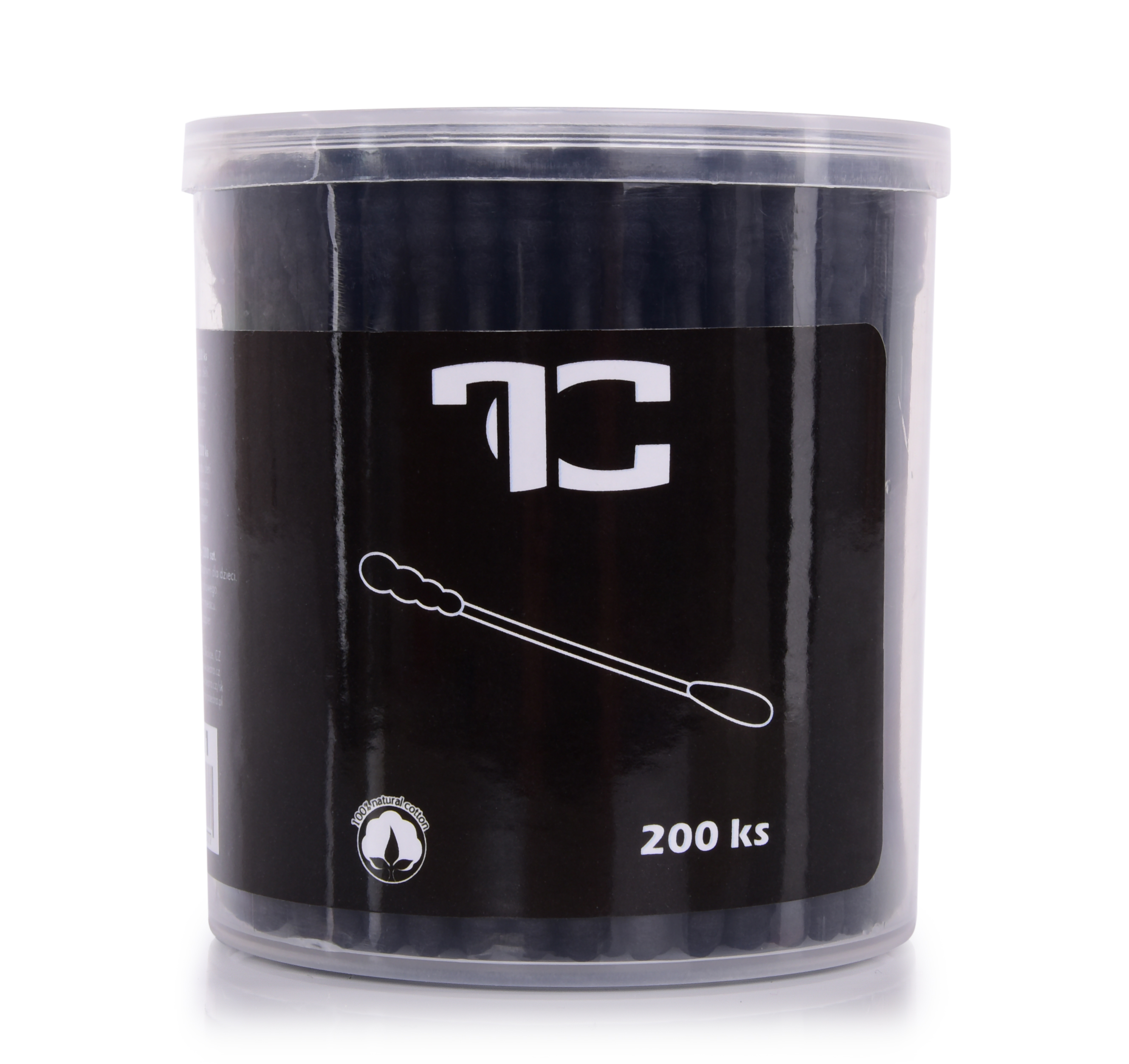 FC22211-Čierne ekologické UCHOŠŤOURY 200 ks z recyklovaného tvrdého kartónu & 100% BAVLNY