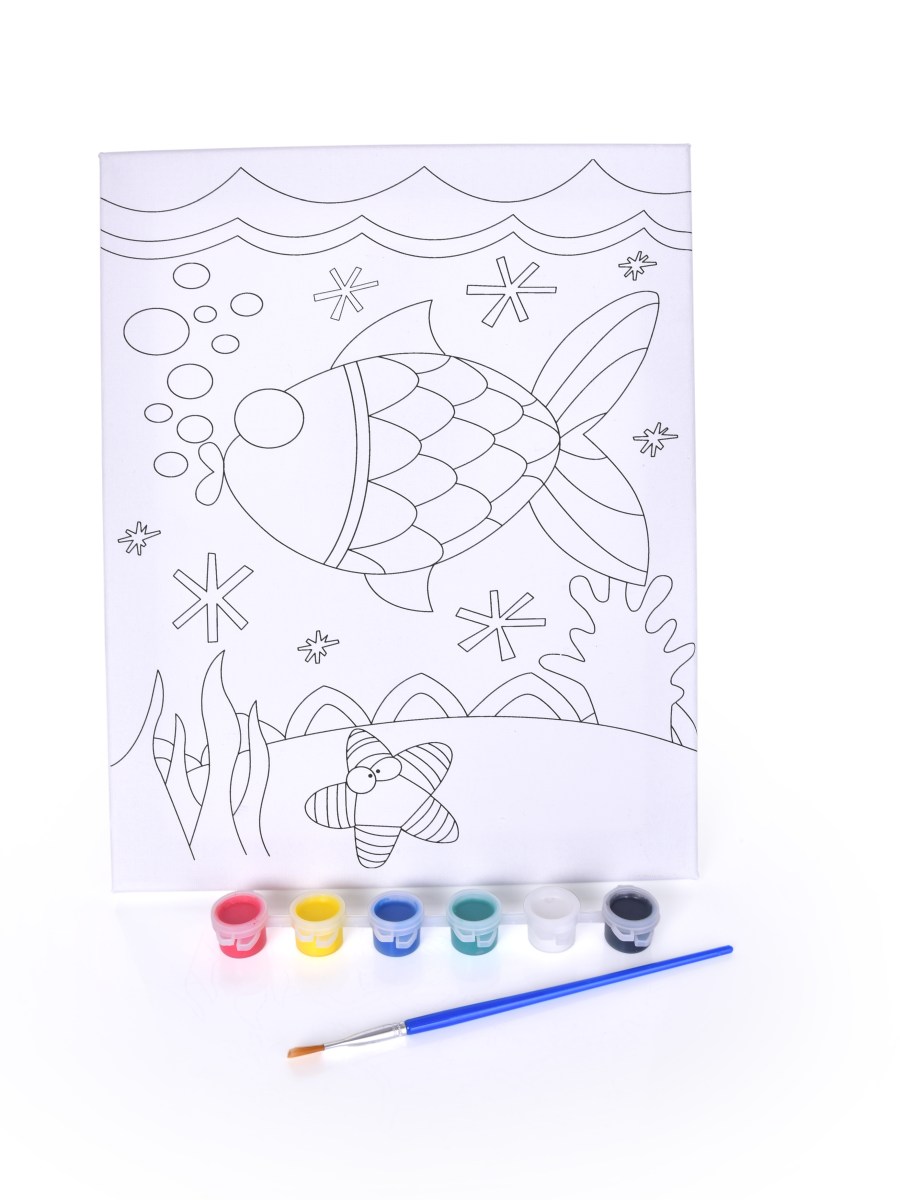 Levně VYMALUJ SI SÁM | obrázek na rámu | ryba | 24 × 30 cm + barvy & štětec