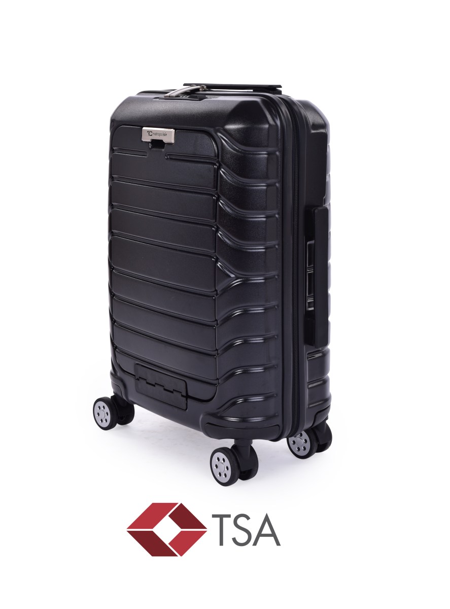 Wielofunkcyjna walizka podrna PILOT FC METROPOLAIR, zamek TSA METALIC BLACK, 35 x 20 x 55 cm