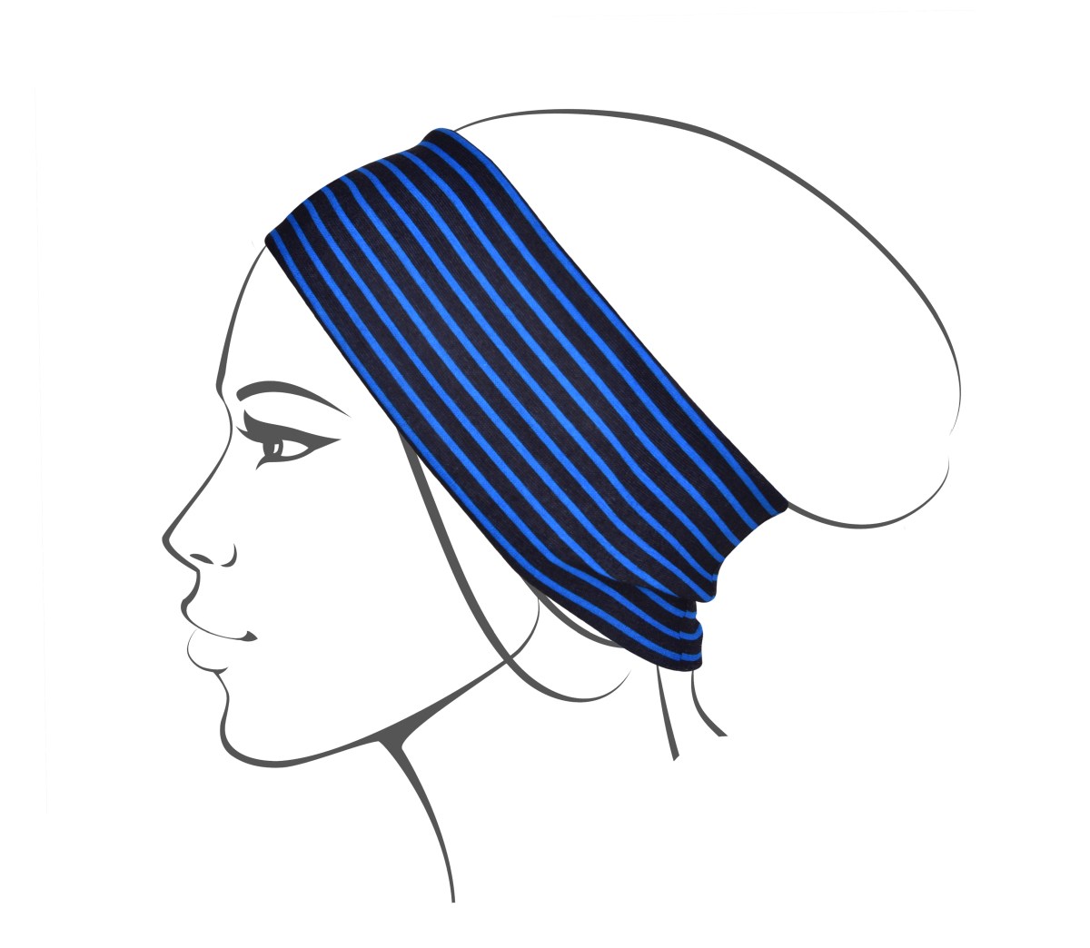 Multifunkční šátek, modře pruhovaný