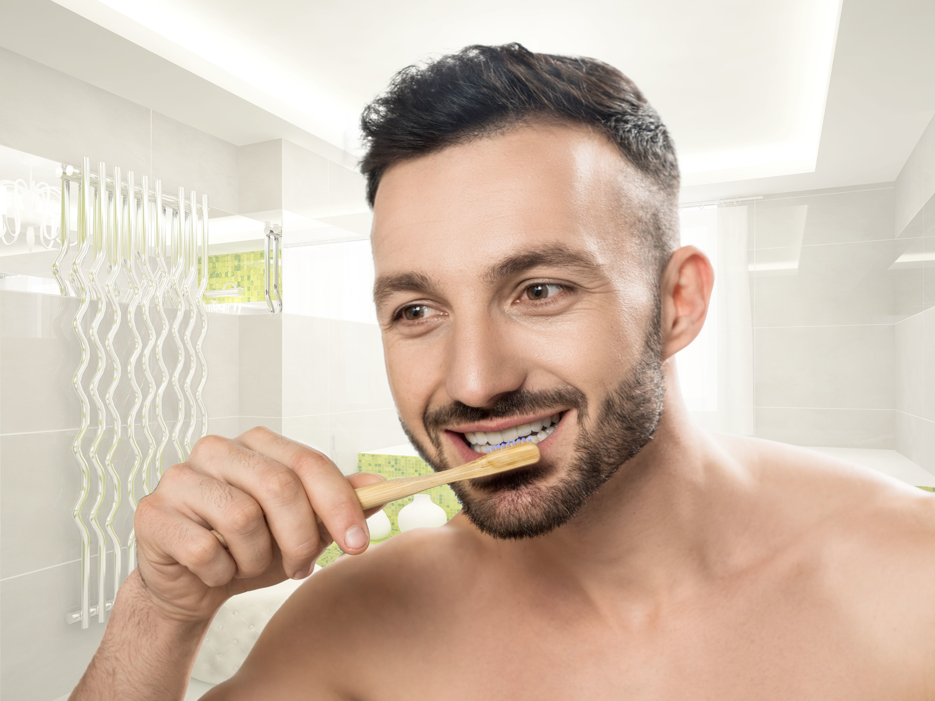 Zubní kartáček GoEco® BAMBOO, z bambusu s velmi měkkými štětinkami