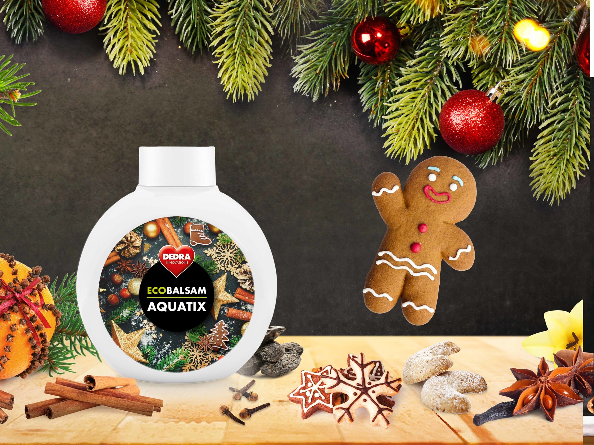 ECOBALSAM AQUATIX christmas secrets, koncentrát na ruční mytí nádobí bez pumpičky
