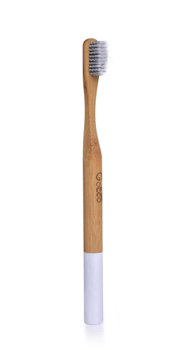 Zubní kartáček GoEco® BAMBOO, z bambusu s velmi měkkými štětinkami bílý