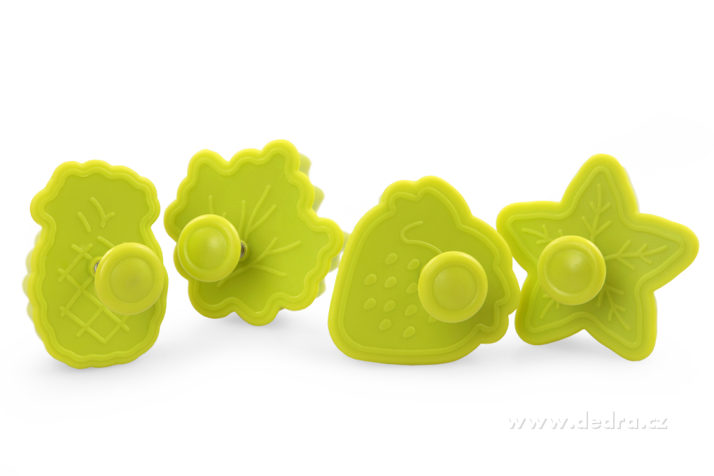 DA5956-Jahoda + ananás sada 4 ks formičiek na marcipán a cukor. hmoty