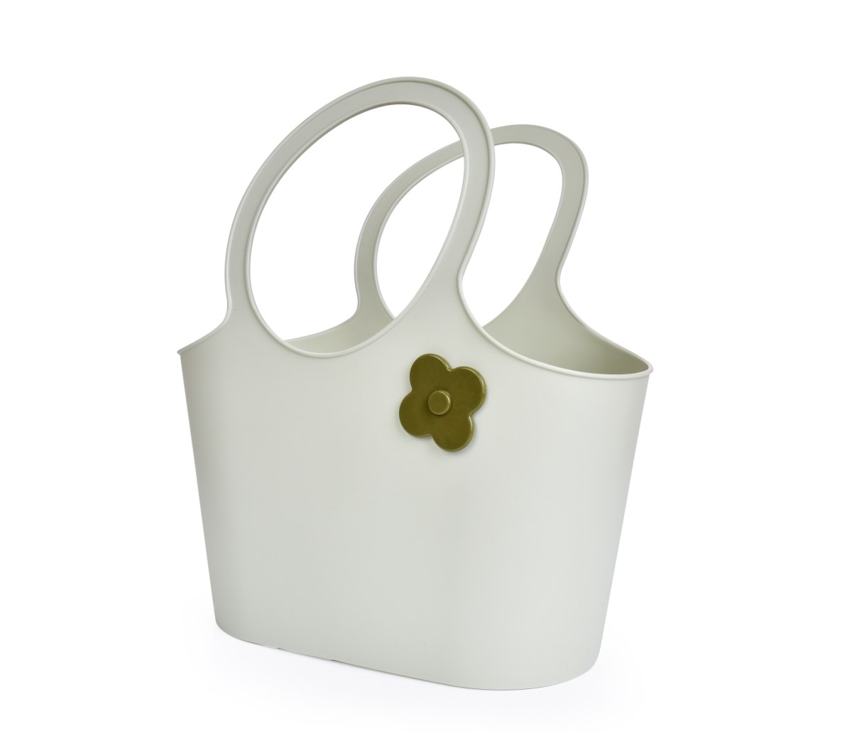 Štýlová plastová taška FLOWER 5 l, olivová