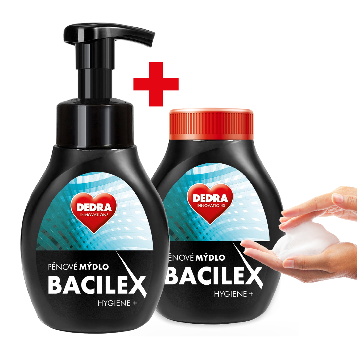 Levně BACILEX | Pěnové mýdlo s antimikrobiální přísadou | 2×300 ml | výhodná sada 2 ks