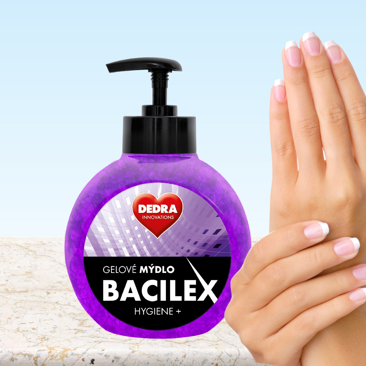 Gélové mydlo BACILEX Hygiene + s antimikrobiálnou prísadou, 500 ml