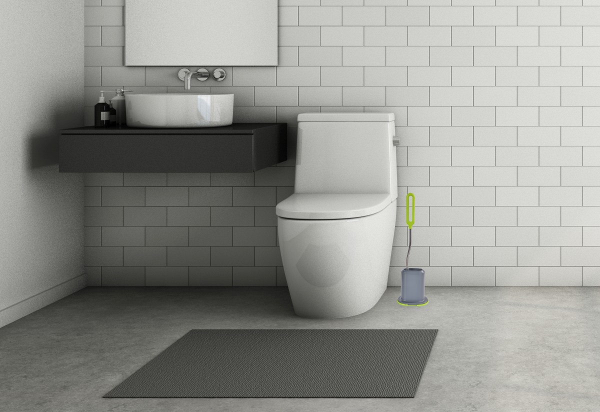Silikónová plochá a pružná "doživotná" WC kefa, ľahko umývateľná GoEco®