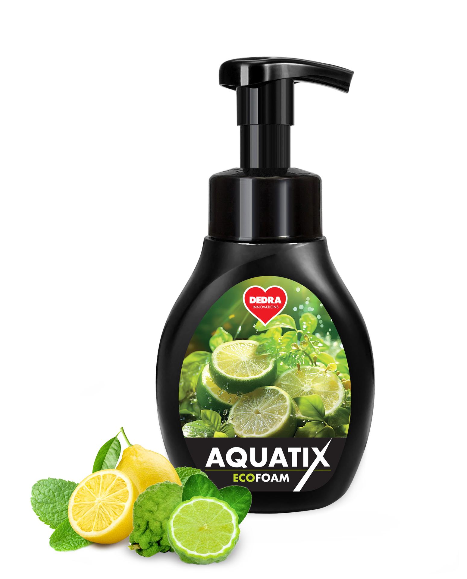 AQUATIX aktívna pena na ručné umývanie riadu BERGAMOT & LEMON