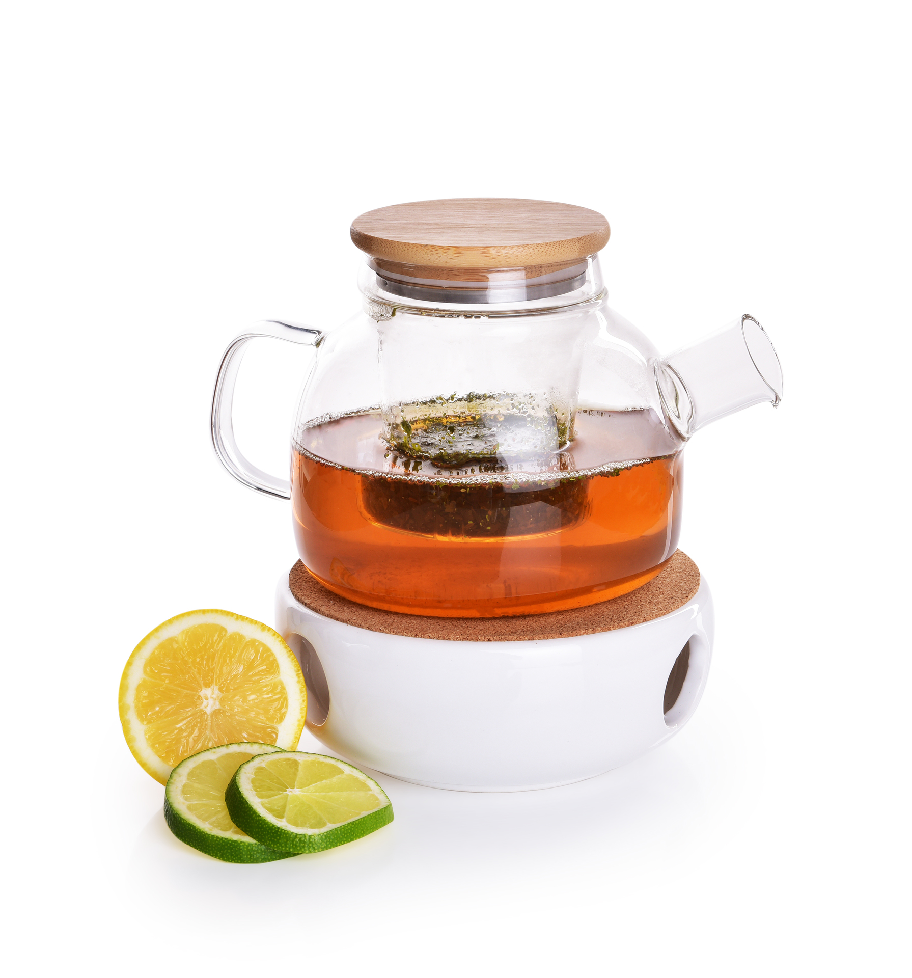 2w1 szklany dzbanek do herbaty 750 ml + podgrzewacz ceramiczny, BOROSIL GLASS
