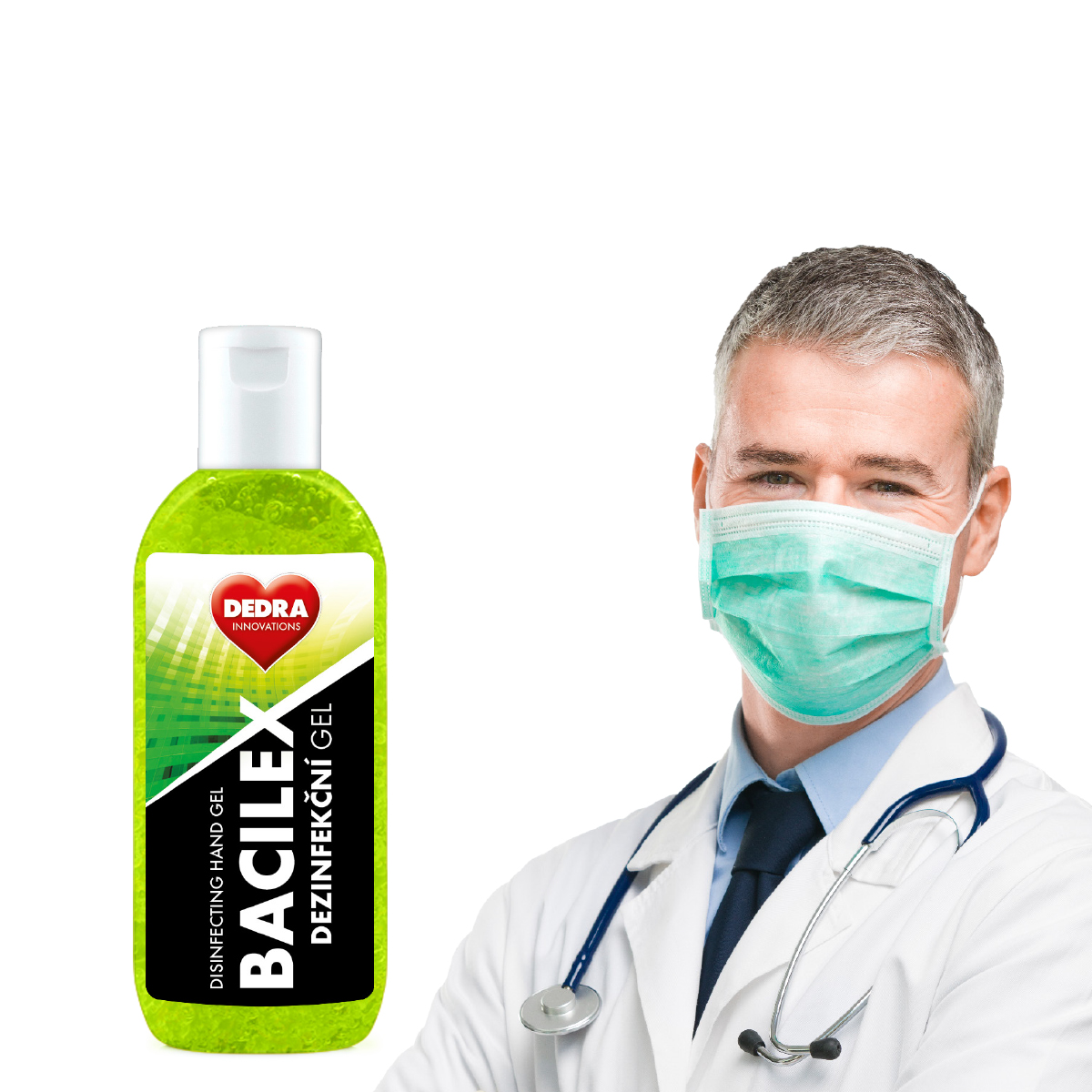 Certifikovaný dezinfekční gel na ruce, 70 % alkoholu, BACILEX® DISINFECTING HAND GEL