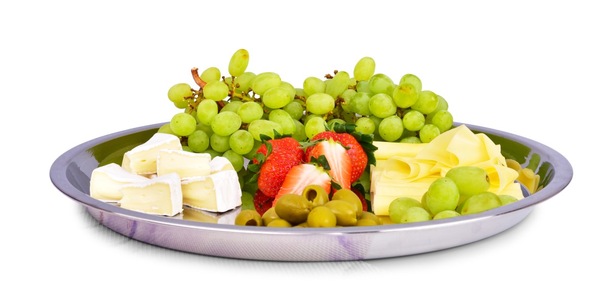 CHEF 35 cm servírovacia okrúhla nerezová tácka