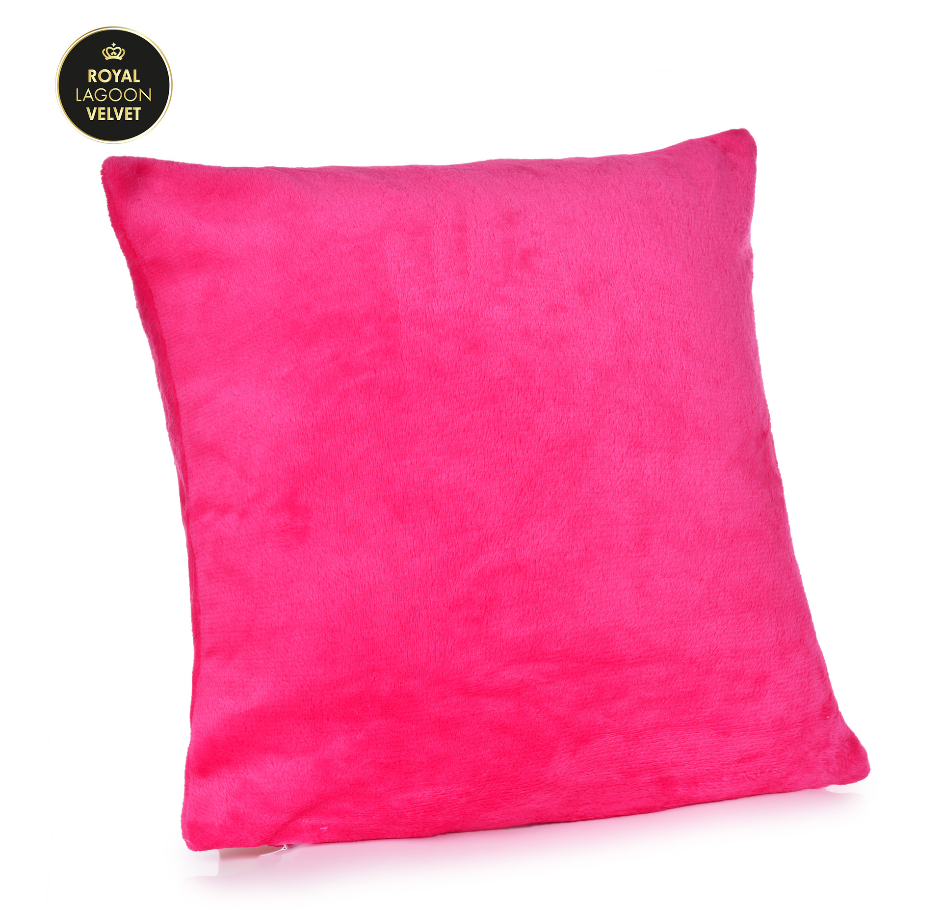 Levně LAGOON VELVET | potah na polštář 45 × 45 cm | lesklý sametový efekt & měkké mikrovlákno | fuchsiový