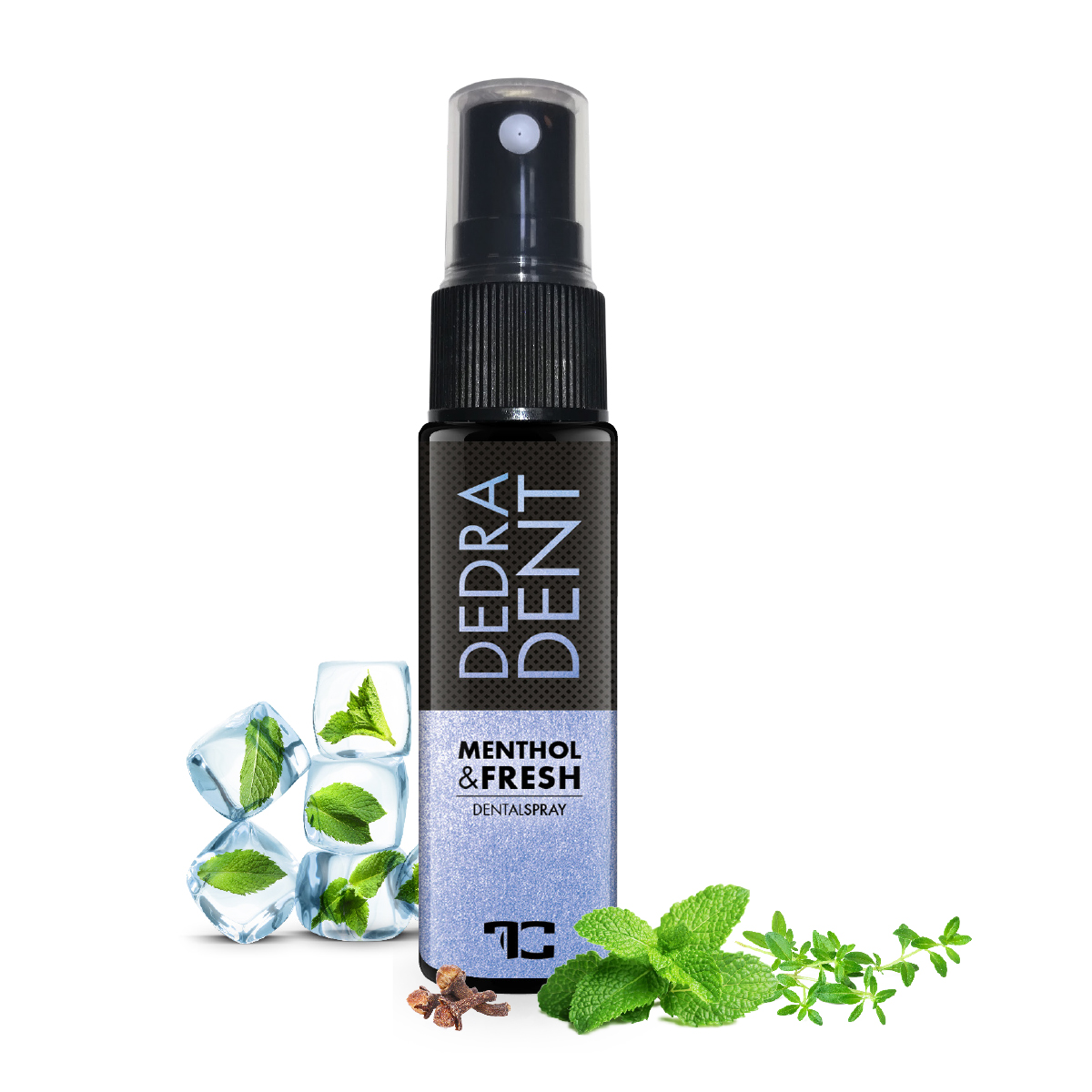 Levně DEDRA DENT | přírodní bylinný ústní sprej MENTHOL & FRESH s mátou, tymiánem & hřebíčkem | svěží dech bez cukru 30 ml