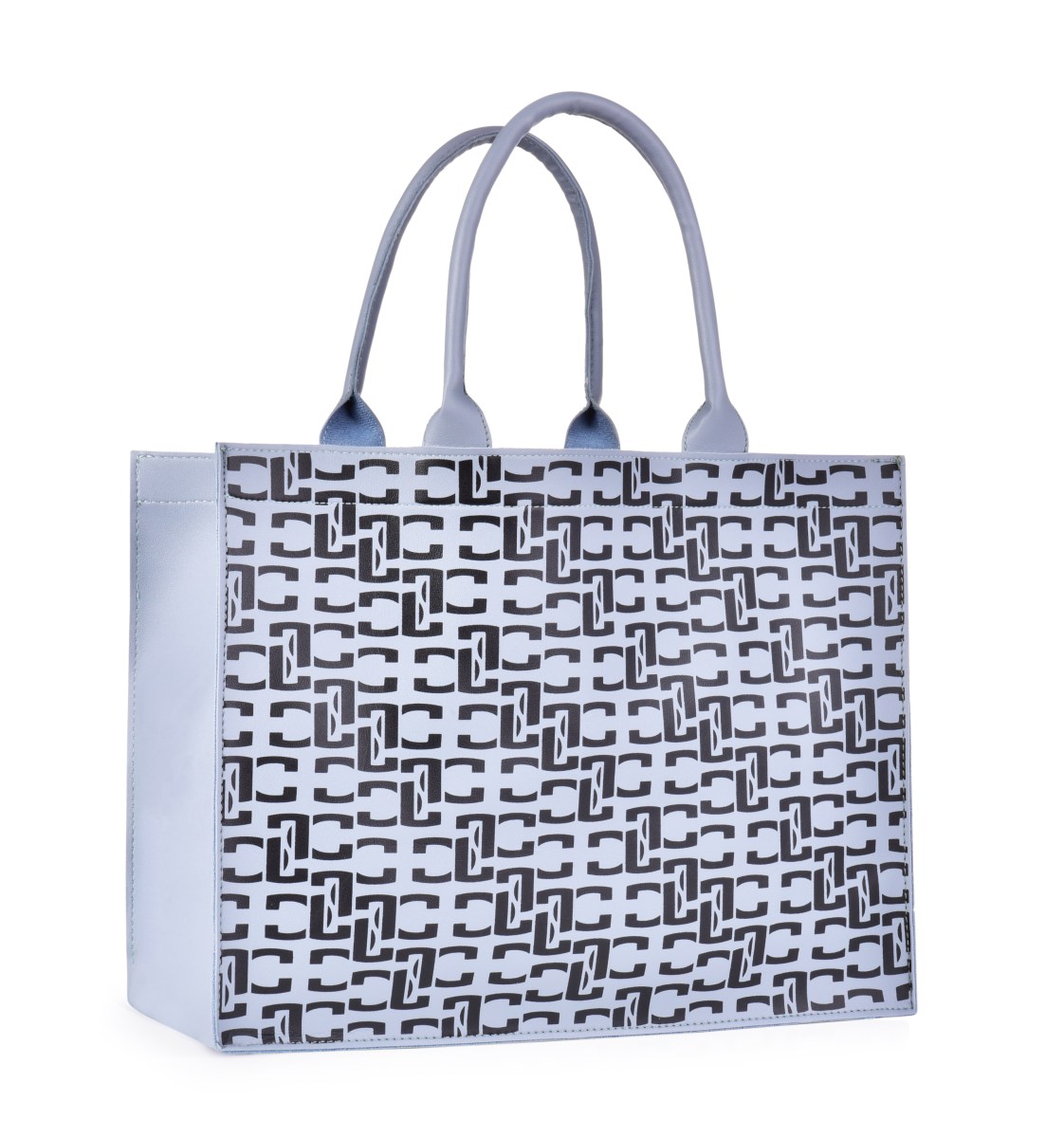 FC Shopper bag elegantní taška z ekokůže, monogram FC šedá