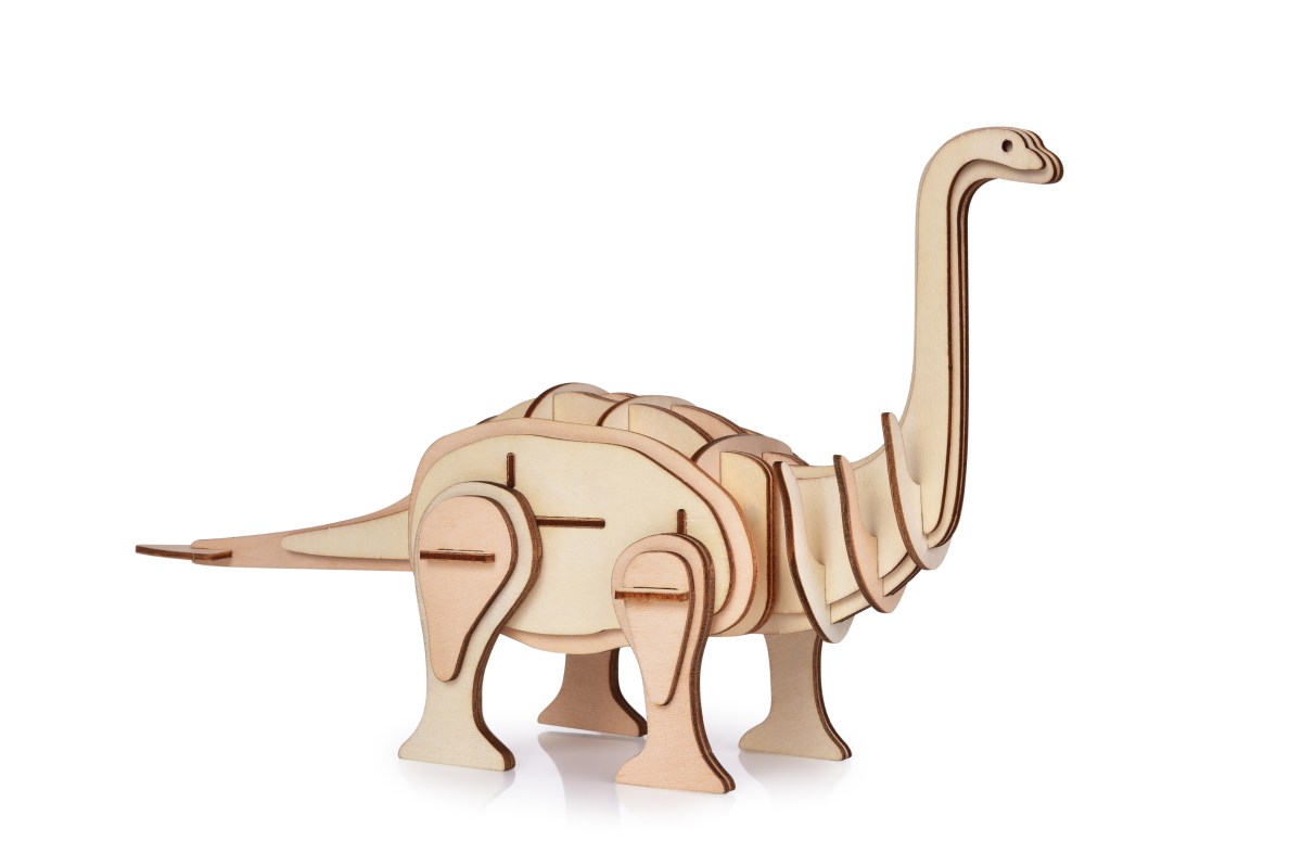 Levně WOODCRAFT | 3D skládací dřevěná stavebnice DINOSAURUS | 35 cm | bez lepidla + můžeš vybarvit