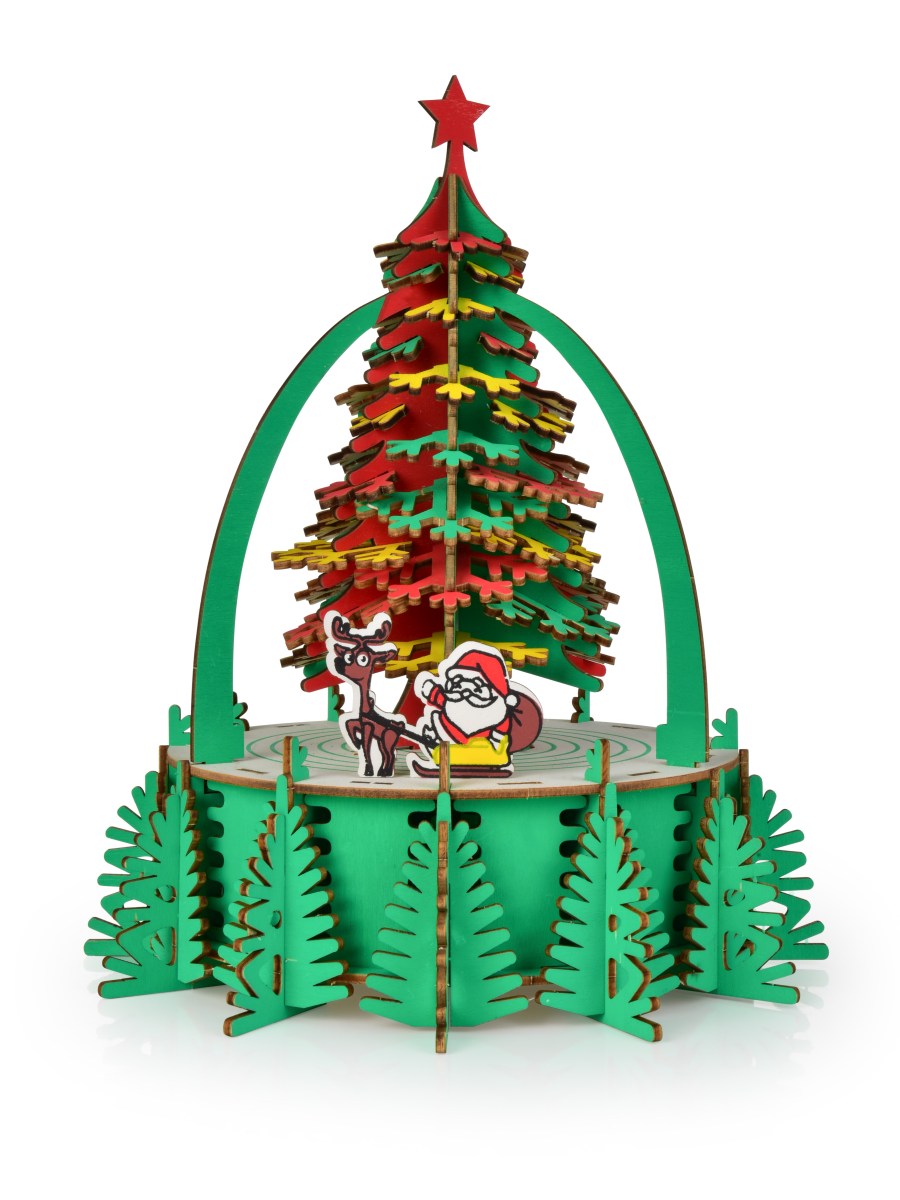 Dedra 29 cm skládací dřevěná dekorace Vánončí stromek