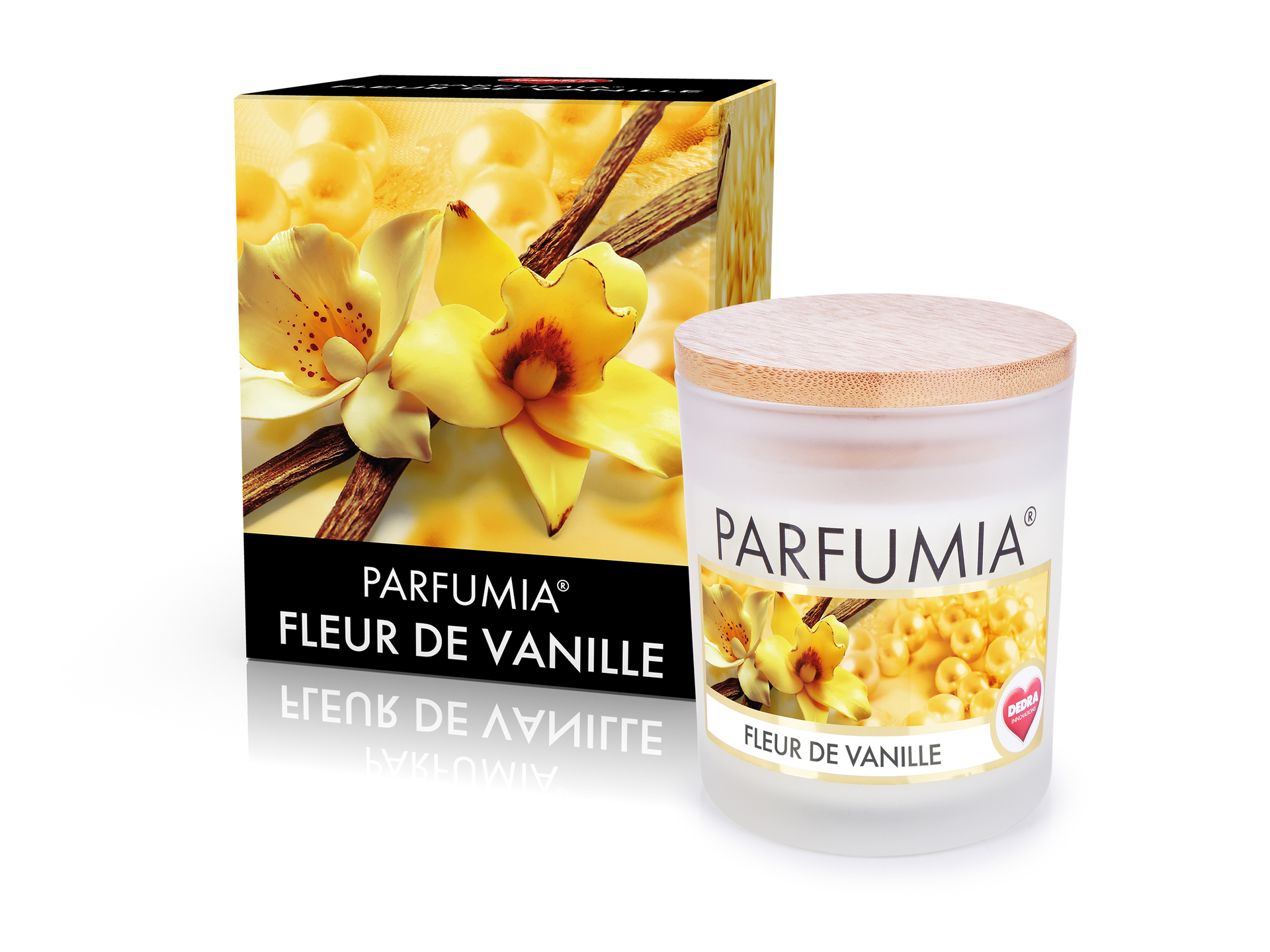 250 ml sójová vonná eko-svíce, FLEUR DE VANILLE, PARFUMIA®