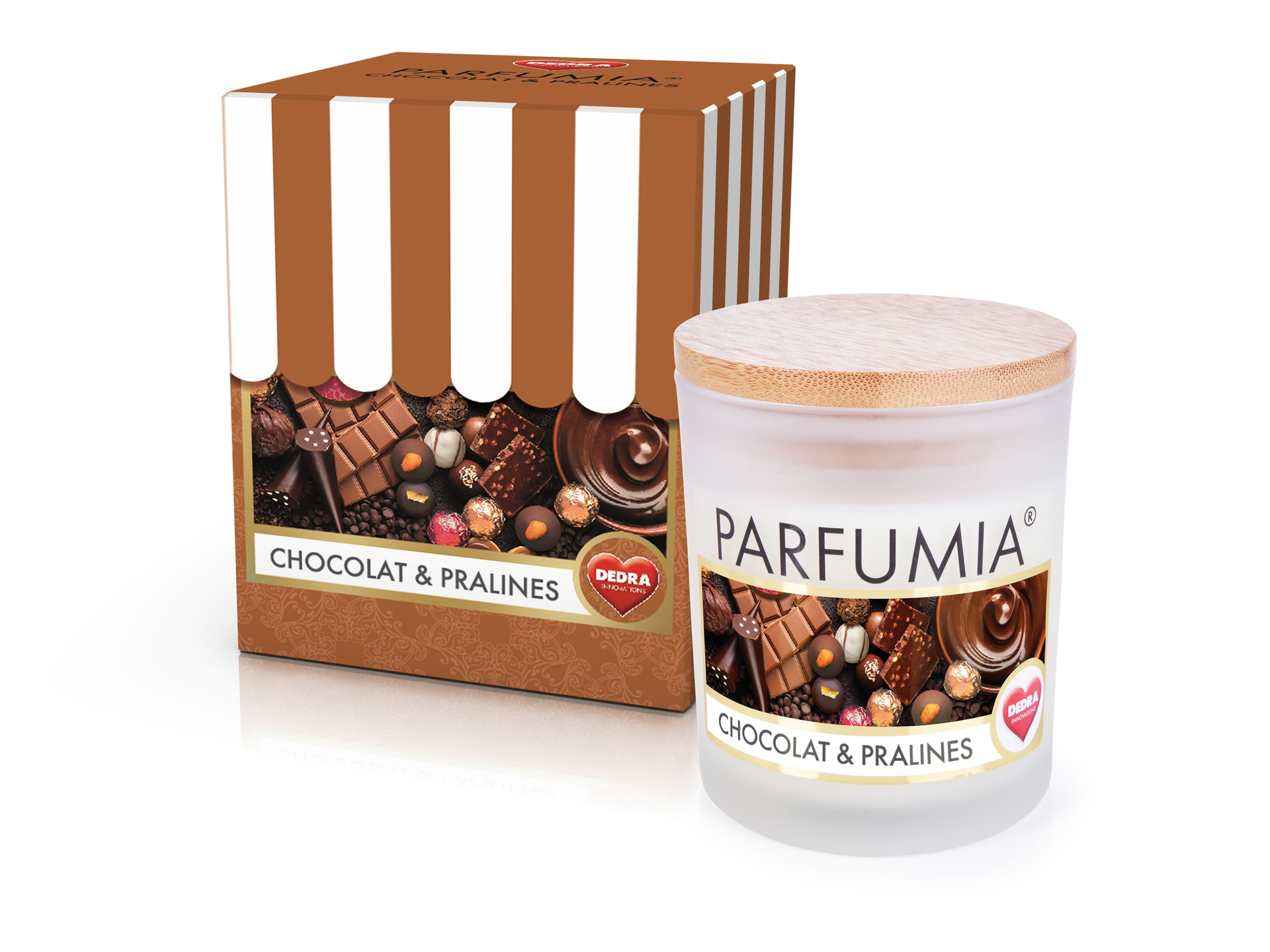 Sójová vonná EKO svíce PARFUMIA®  čokoláda a pralinky, CHOCOLAT & PRALINES