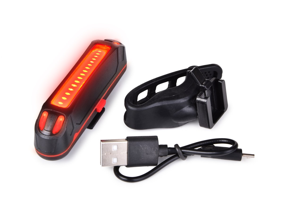 adowana USB intensywna czerwona lampka rowerowa LED
