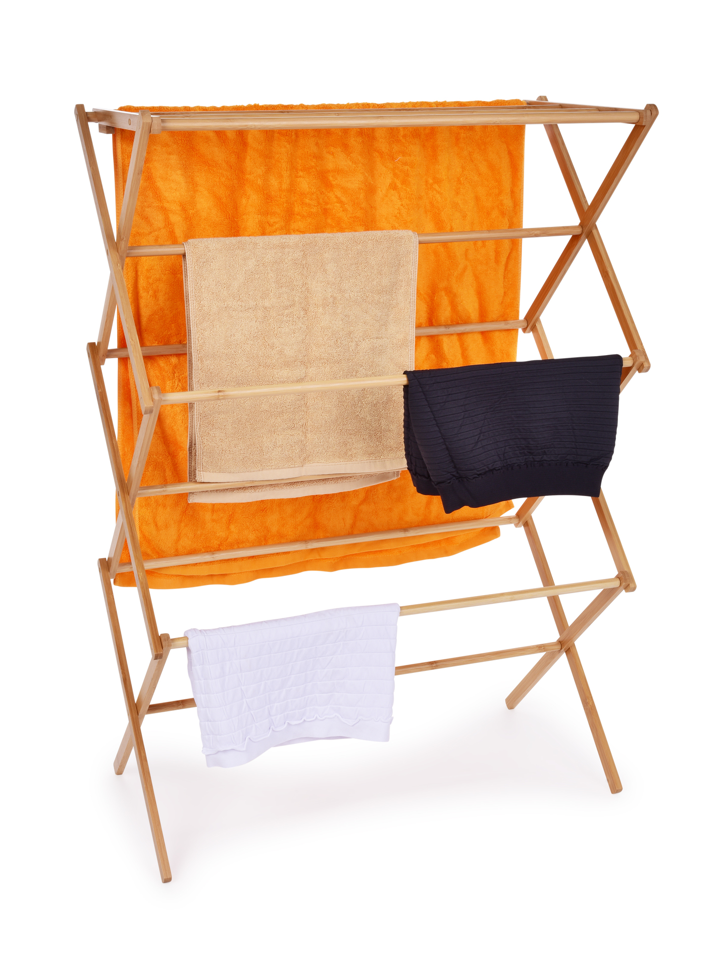 Bambusový skládací sušák na prádlo, šetrný k prádlu, GoEco