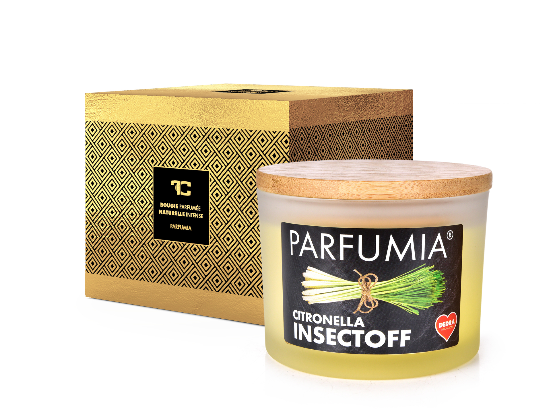400 ml sojowa eko-�wieca zapachowa, 2 knoty, CITRONELLA INSECTOFF, PARFUMIA(R)