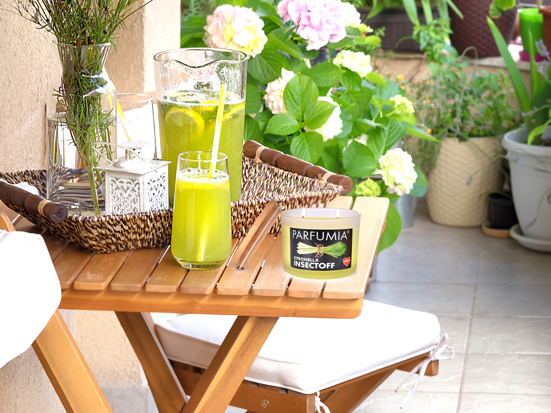 CITRONELLA INSECTOFF vonkajšia sójová sviečka s 2 knôtmi PARFUMIA® 