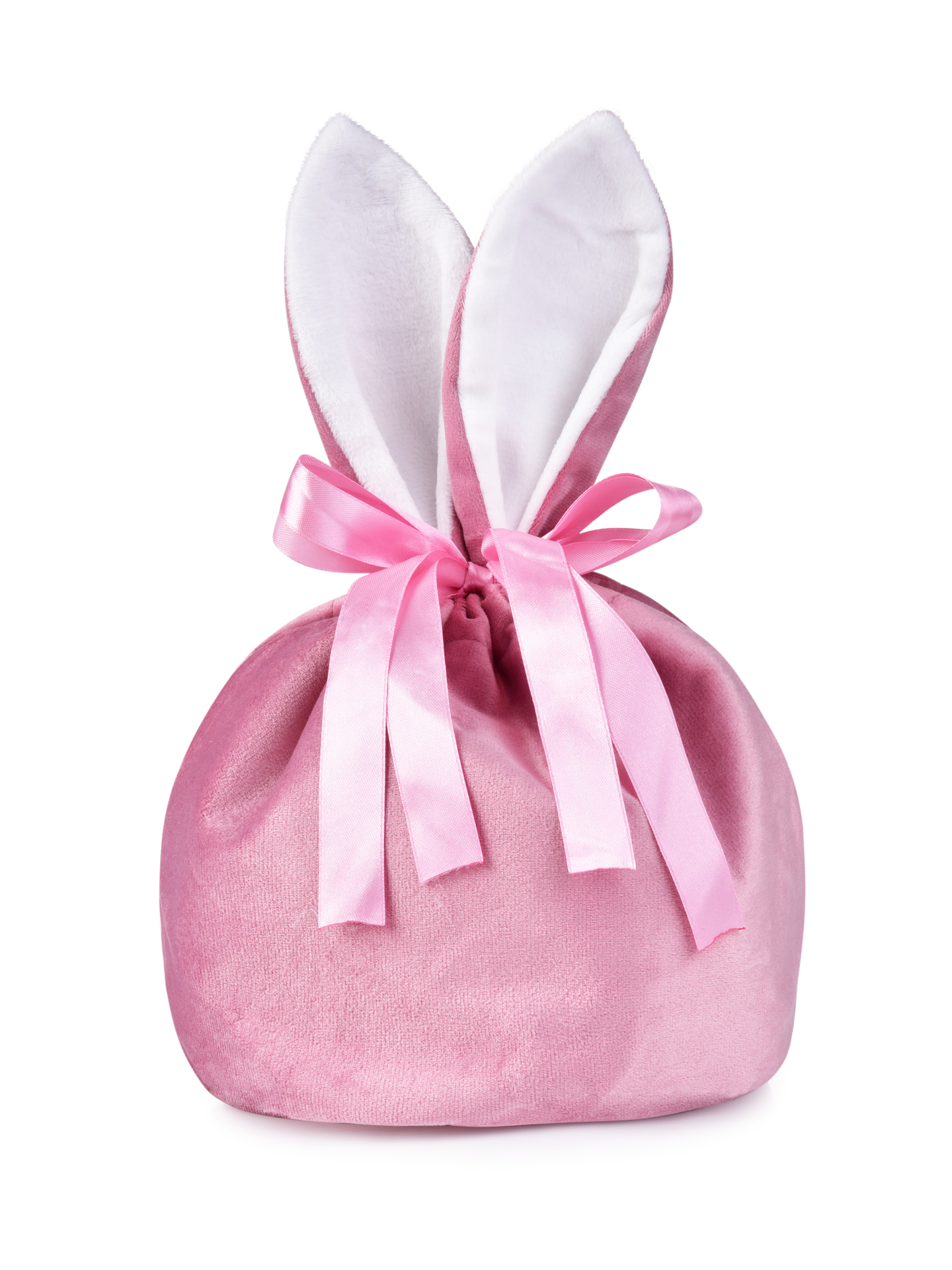 Velikonoční textilní sáček na koledu s roztomilými oušky růžový