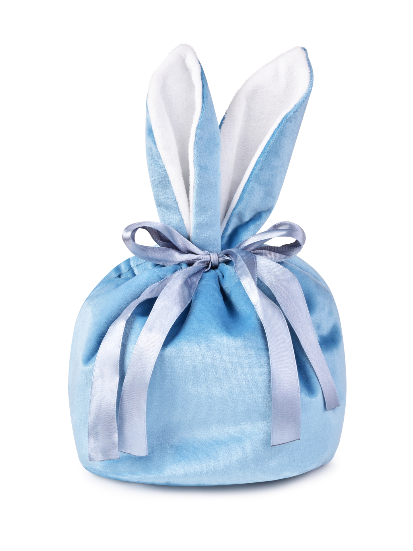 Velikonoční textilní sáček na koledu s roztomilými oušky modrý